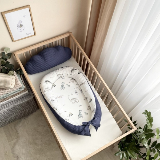 Protectie somn – Baby Nest vafe Dino albastru (2)